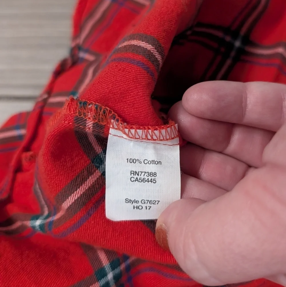 🥁 J. Crew Boy Fit Red Flannel Top